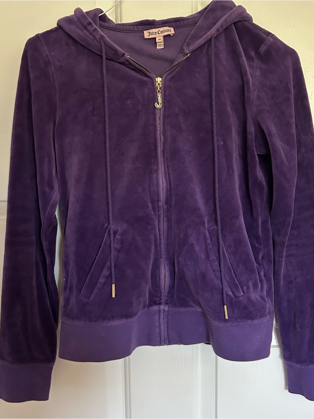 Juicy Couture Deep Purple Velour Zip Hoodie